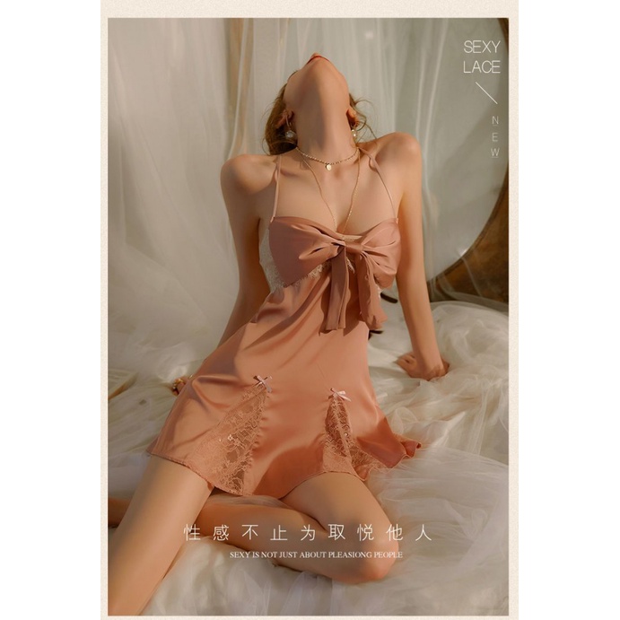 Đồ ngủ Hai Dây Màu Trơn Phối Ren Gợi Cảm Thời Trang Xuân Thu Hàng Mới Dành Cho Bạn Nữ