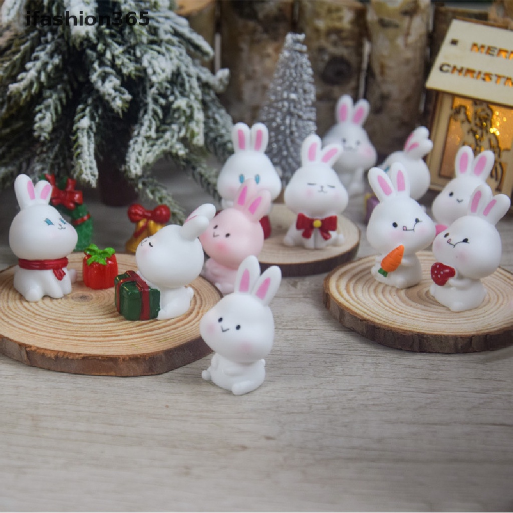 1 Mô Hình Chú Thỏ Mini Bằng Nhựa Resin DIY Thời Trang ifashion365