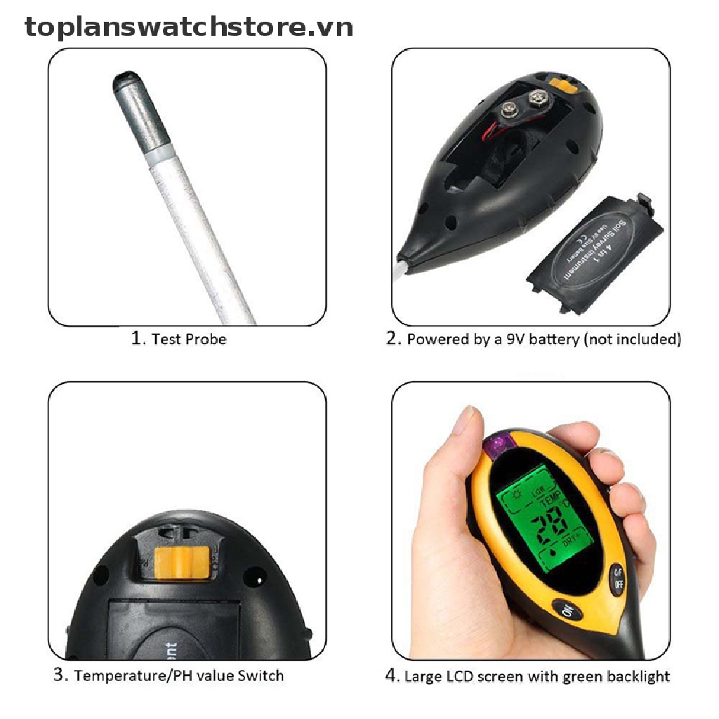 Máy Đo Độ PH Kỹ Thuật Số 4 Trong 1 Vn