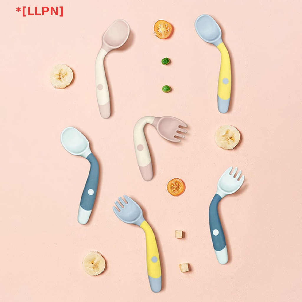 Set 2 Muỗng Nĩa PP + TPE Mềm Tập Ăn Cho Bé Sơ Sinh