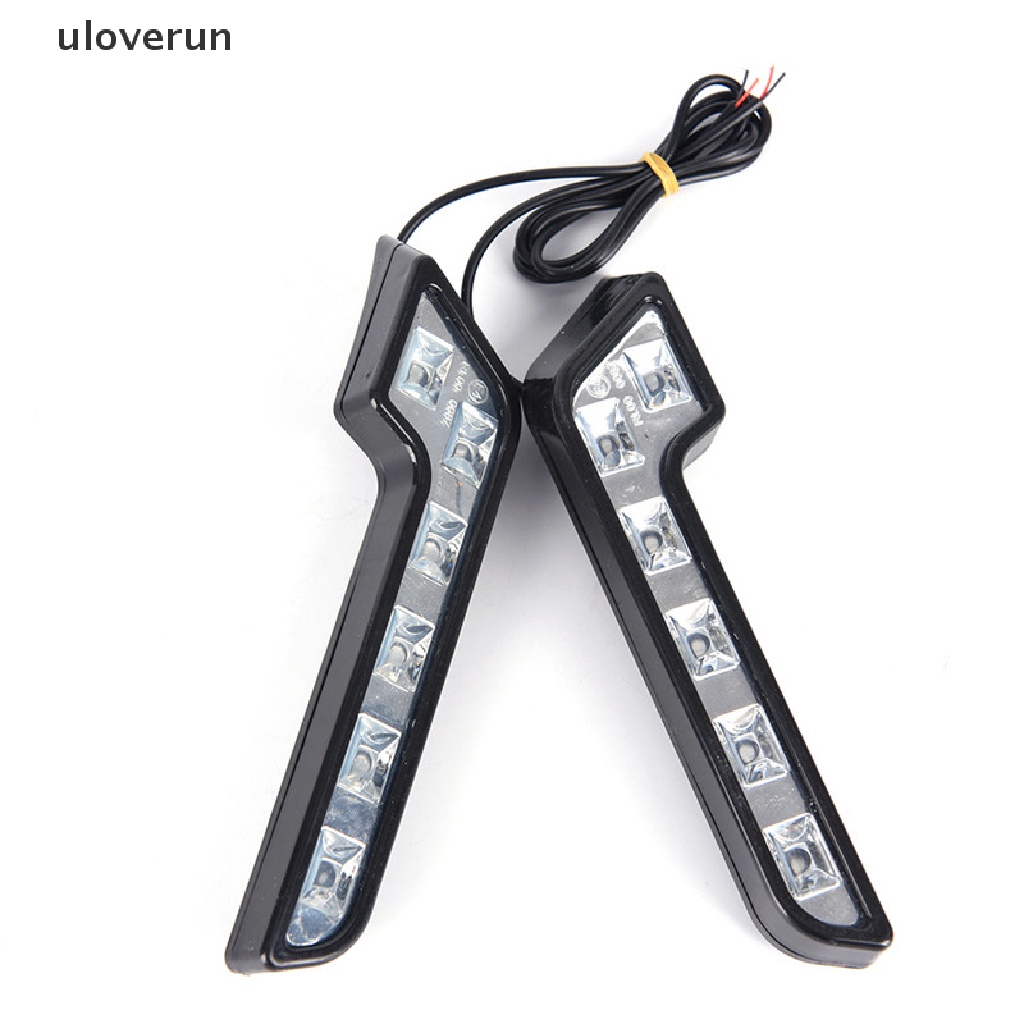 Set 2 Đèn Sương Mù 6LED 12V DRL Ánh Sáng Trắng Chuyên Dụng Dành Cho Ô Tô