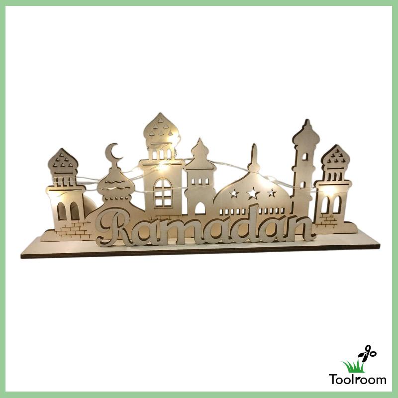Phụ Kiện Trang Trí Bằng Gỗ Thủ Công Hình Eid Ramadan