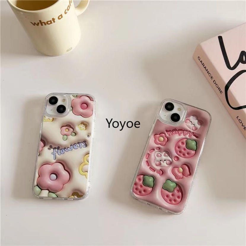 Ốp Điện Thoại Silicon Mềm Viền Khung Chống Sốc Họa Tiết Hoa 3D Lấp Lánh Cho iPhone 14 13 12 Pro Max Plus 2023