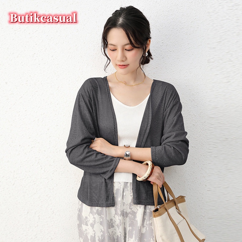 Áo Khoác cardigan Chống Nắng Bằng cotton Tay Dài Dáng Rộng Thời Trang Mùa Hè Cho Nữ
