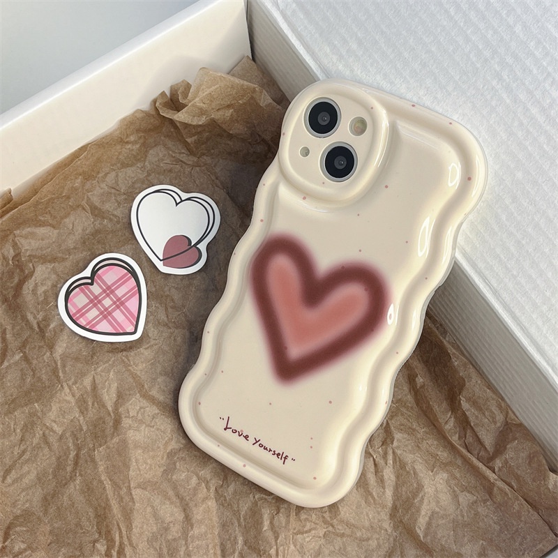 Ốp Điện Thoại Chống Rơi Họa Tiết Trái Tim Đơn Giản Cho iPhone 14 Pro Max iPhone 13 iPhone 12 11