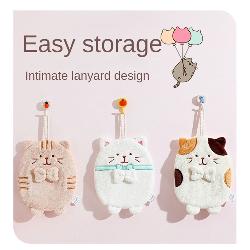 Khăn Tay Kitty Mèo Con Treo Khăn Tay Hoạt Hình Mềm Khăn Vuông Nhỏ Treo Khăn Tay Giai Điệu Nhà Bếp Phòng Tắm Hộ Gia Đình Khăn cyn