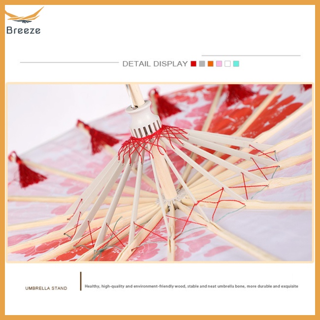 Dù Gỗ Làm Thủ Công Màu Trơn Phong Cách Trung Hoa Dùng Làm Đạo Cụ Chụp Ảnh