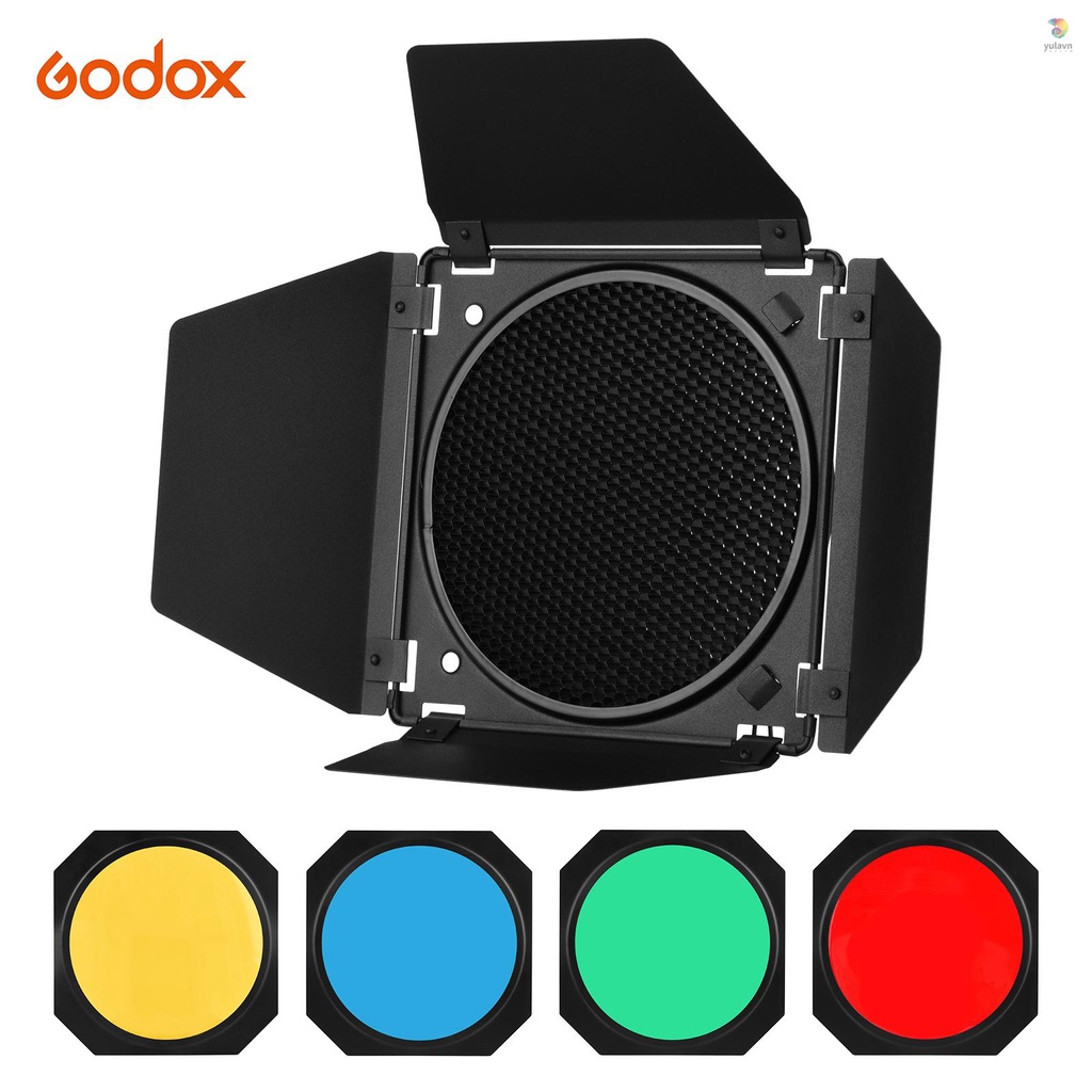 Bộ Gel Lọc Gắn Cửa Họa Tiết Tổ Ong 4 Màu Thay Thế Cho GODOX BD-04 Barndoor 7 Inch GODOX SL60W SL150II SK400II