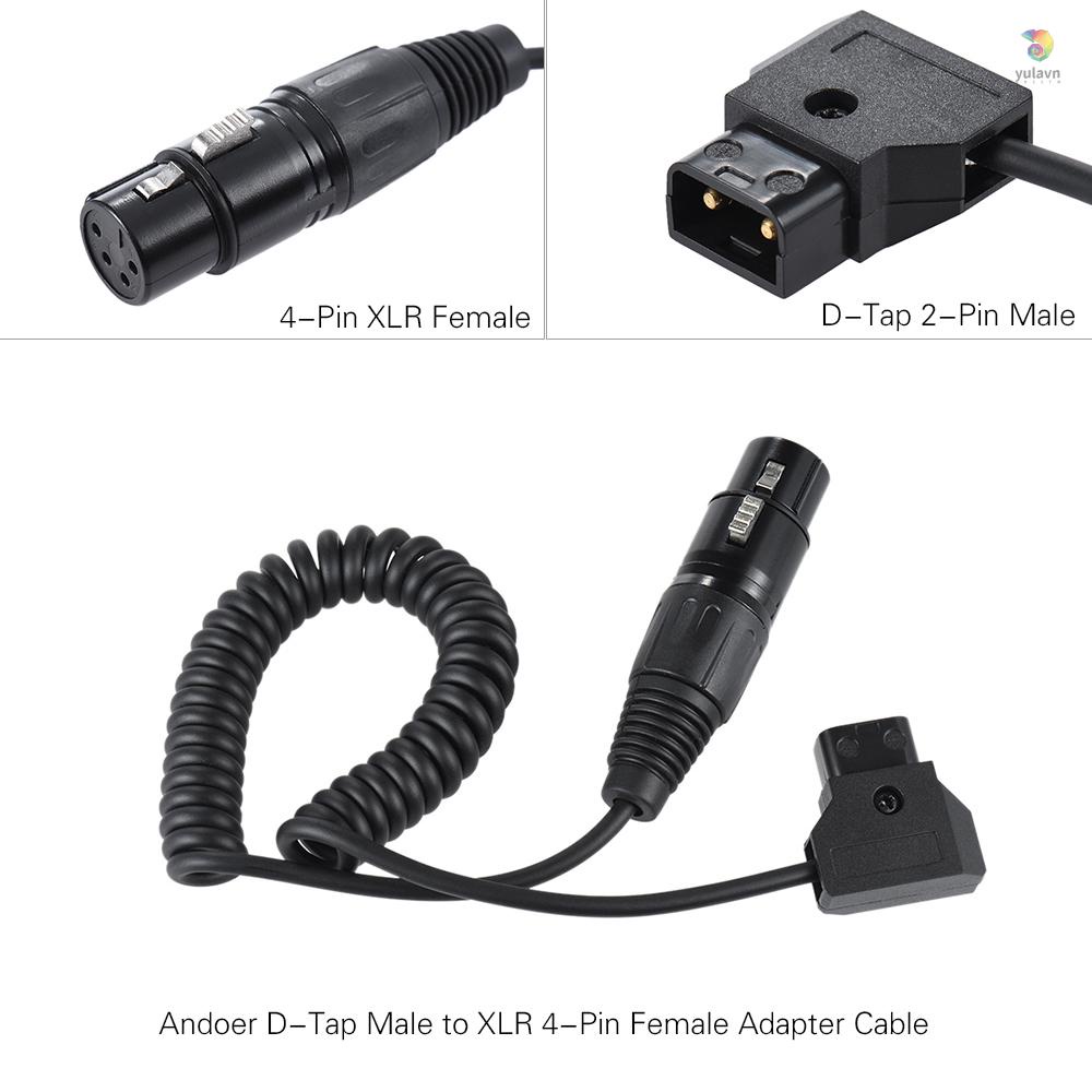 Dây Cáp Nguồn Andoer D-Tap Male Sang XLR 4-Pin Female Cho Máy Quay Phim
