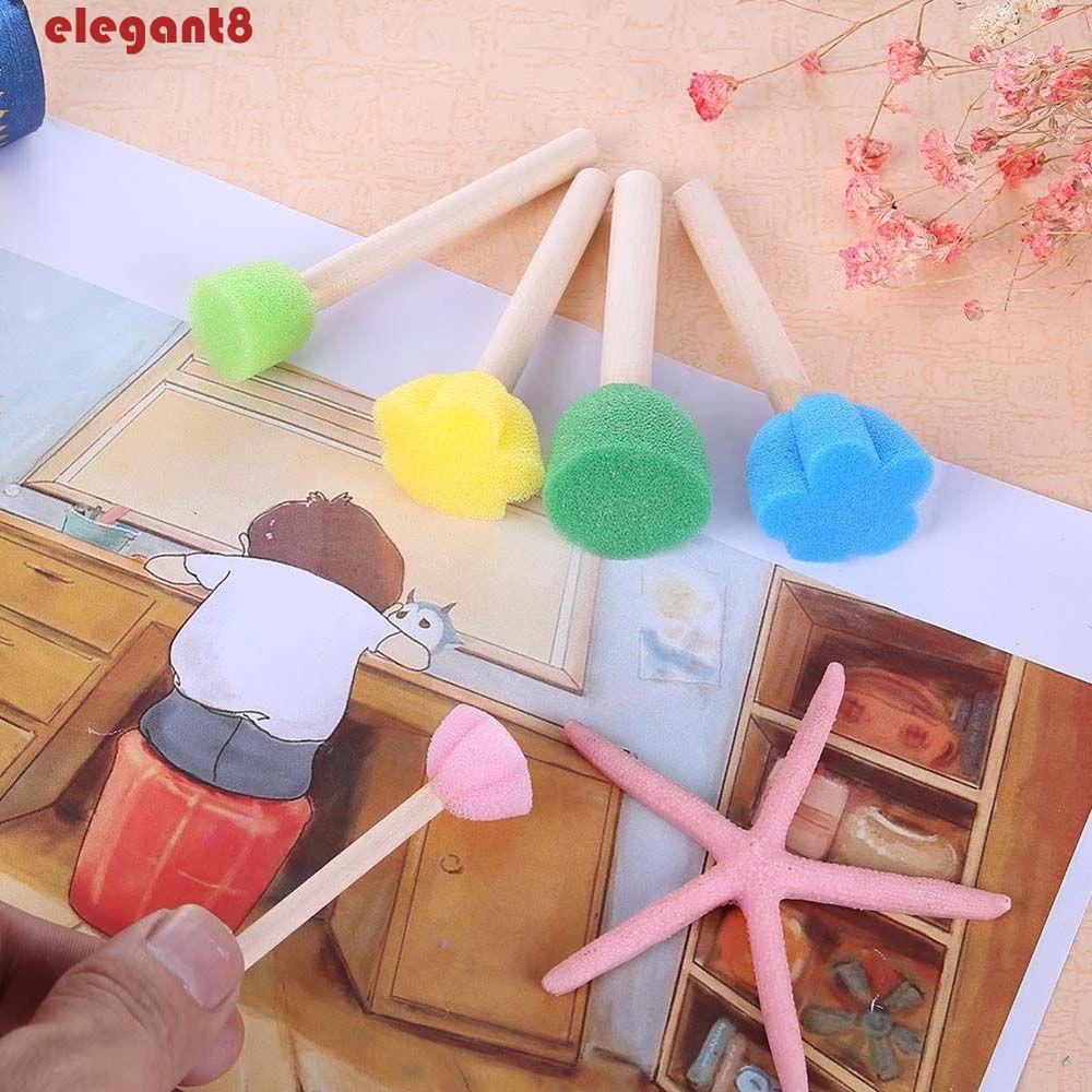 Bộ Đồ Chơi Con Dấu Bằng Xốp Và Gỗ Dùng Vẽ Tranh DIY Dành Cho Trẻ Em
