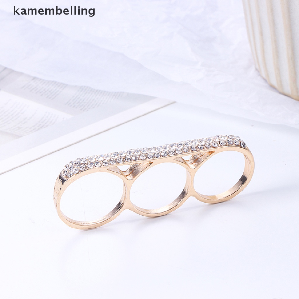 Kamembelling Nhẫn Đeo Khớp Ngón Tay Ba Ngón Bằng Thép Không Gỉ Thời Trang Tối Giản Làm Quà Tặ