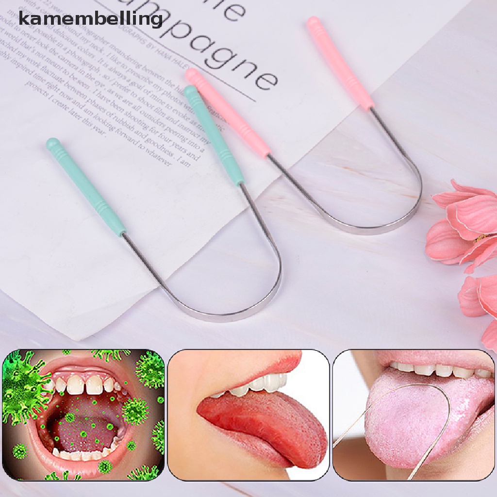 Kamembelling Dụng Cụ Làm Sạch Lưỡi Bằng Thép Không Gỉ Chăm Sóc Sức Khỏe Răng Miệng