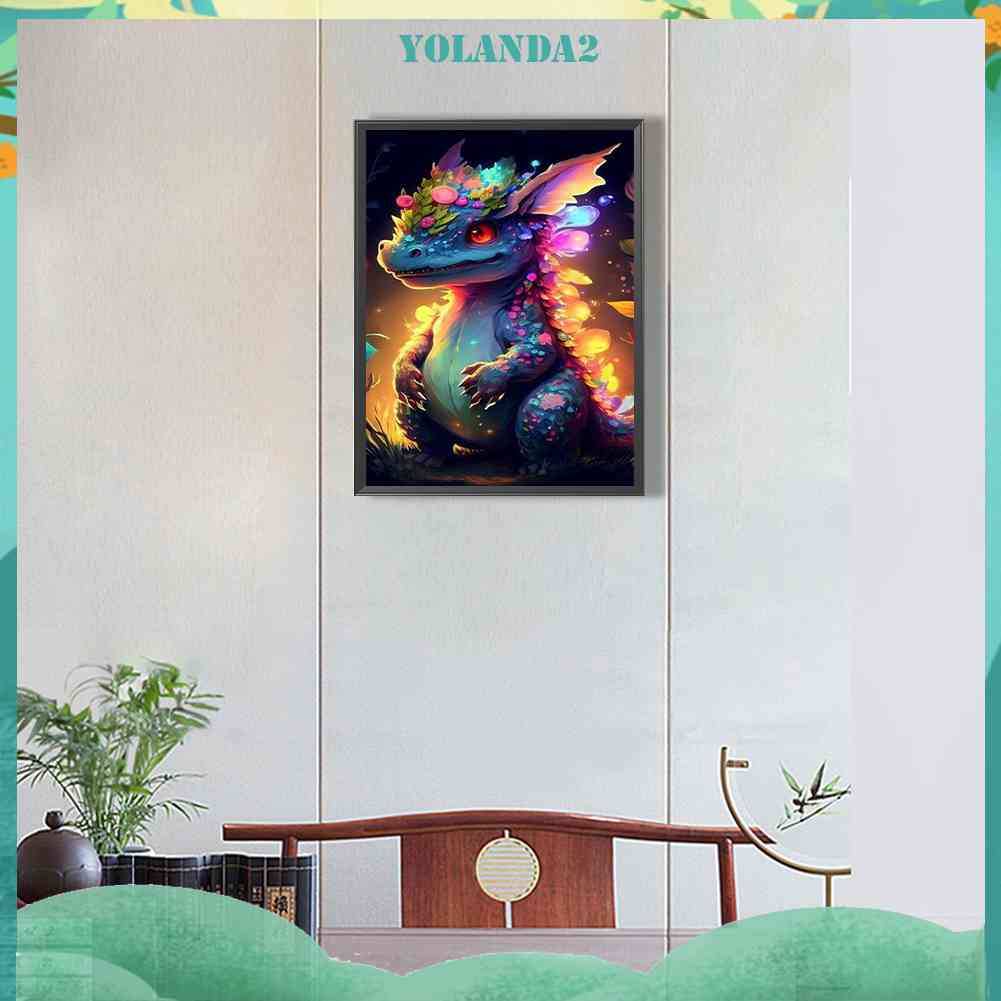 Tranh Đính Đá Kim Cương Toàn Bộ 5D DIY Hình Vẽ Khủng Long