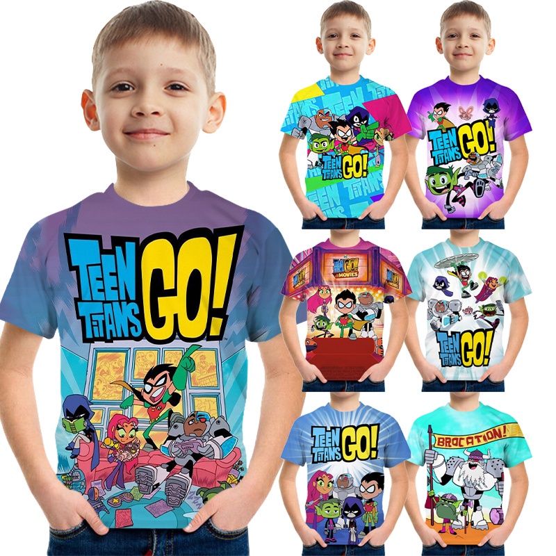 Áo Thun In Hình 3D Thời Trang Đường Phố Mùa Xuân Hè Cho Tuổi Teen Titans Go