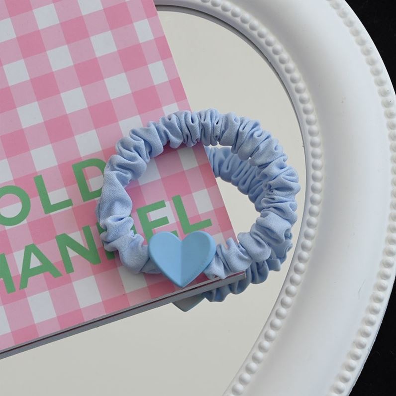 Dây Buộc Tóc Cao Su Co Giãn Màu Kẹo Ngọt Họa Tiết Trái Tim Thời Trang Mùa Hè 2023 Mới