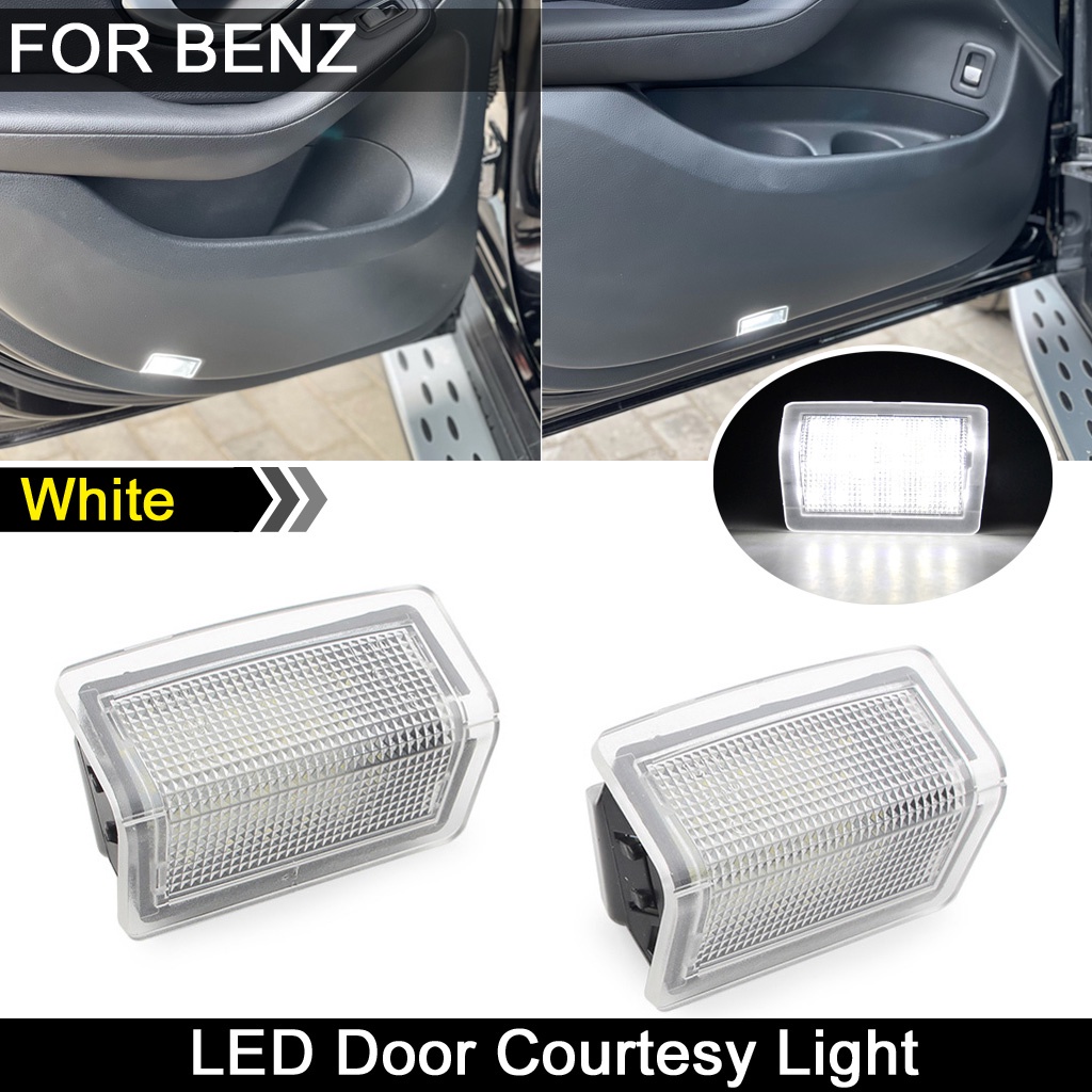 Bộ 2 Đèn LED Ánh Sáng Trắng Gắn Cửa Xe Hơi Benz C-CLASS W204 A-CLASS W176 B-CLASS W246 E-CLASS W212 GLE M-CLASS W166