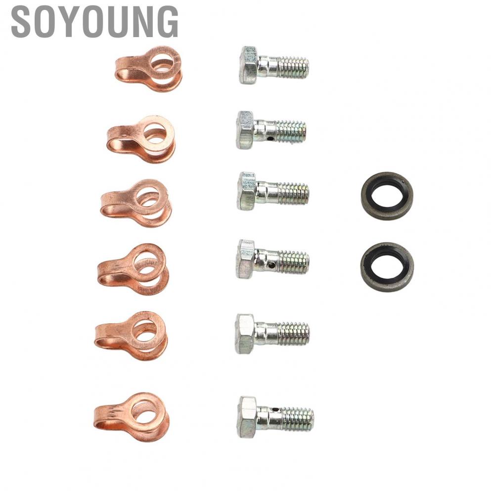 Soyoung 4942278  OE Standard Perfect Sealing Fuel Return Line Banjo Bolt Kit Metal Alloy Rubber for Cummins 12V 4bt 6bt 6ct
