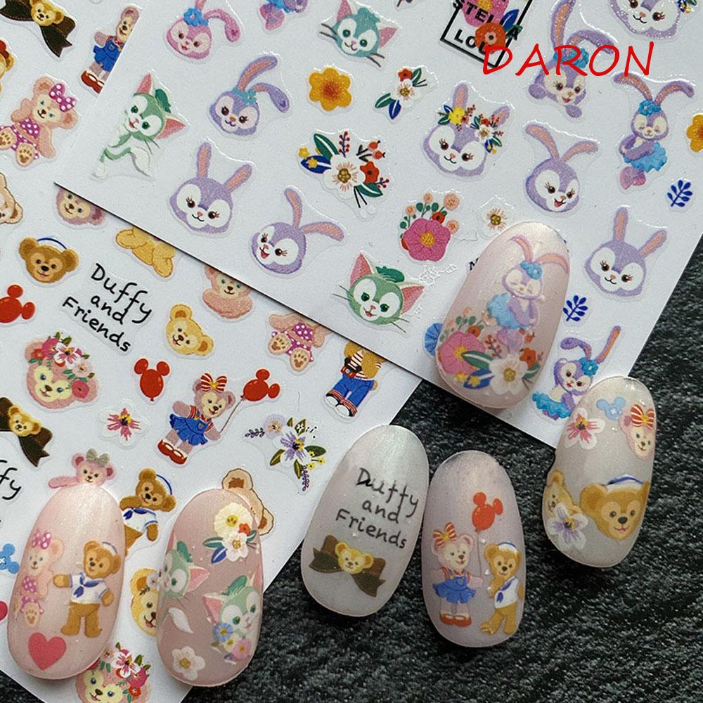 Miếng Dán Trang Trí Móng Tay 3D Hình Gấu Duffy Dễ Thương
