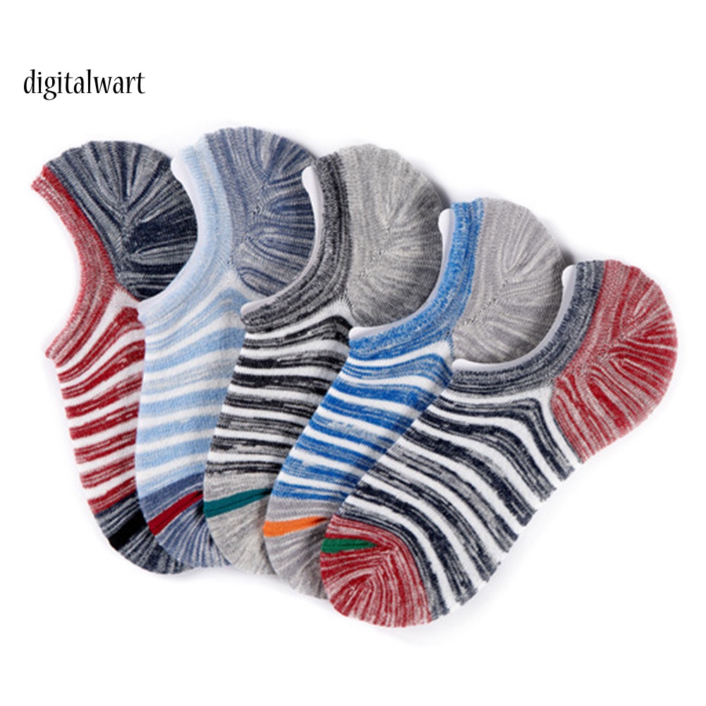 Kỹ Thuật Số| Set 5 Đôi Tất Nam Chống Trượt Họa Tiết Sọc Thời Trang