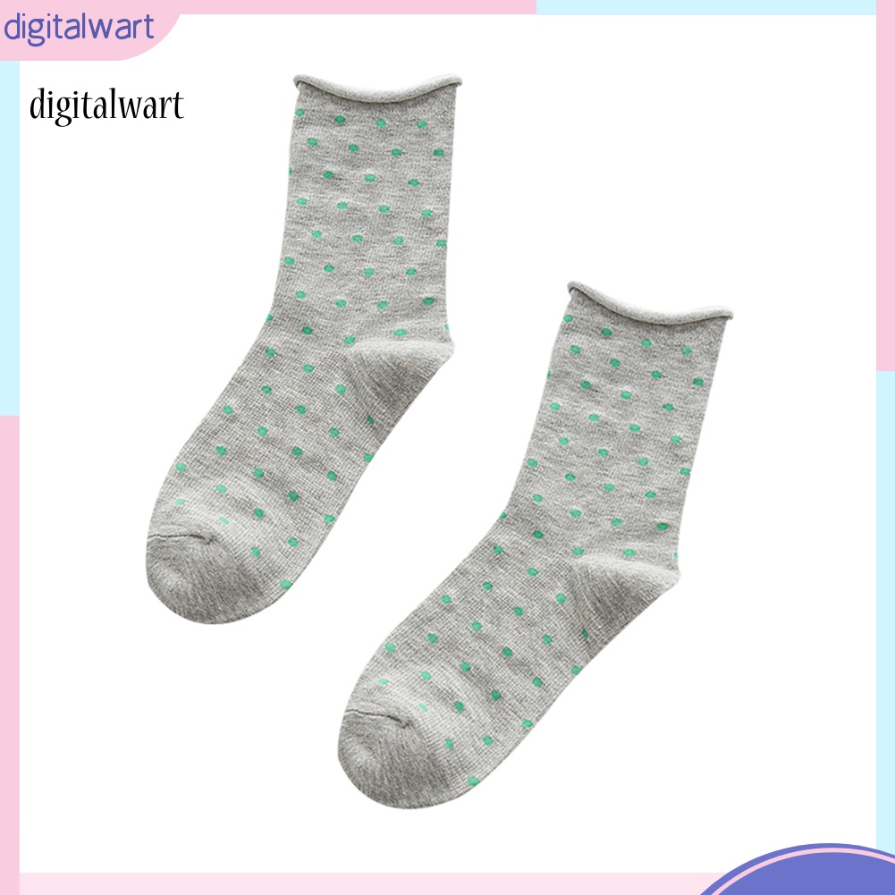 Kỹ Thuật Số| Tất Cổ Cao Hoạ Tiết Chấm Bi Thiết Kế Hợp Thời Trang Cho Nữ