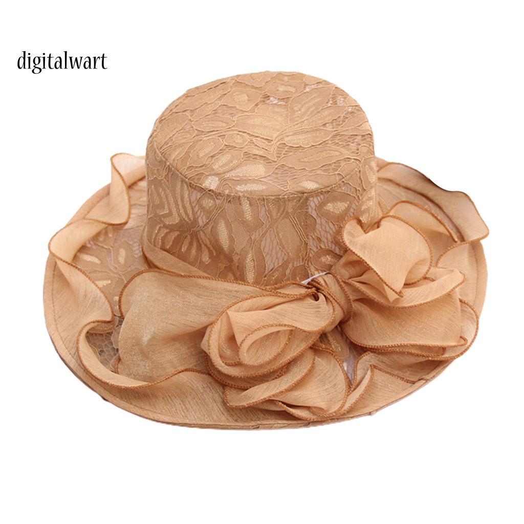 Kỹ Thuật Số| Mũ Chống Nắng Đính Nơ Ren Có Thể Gập Lại Thời Trang Dự Tiệc Cưới Dành Cho Nữ