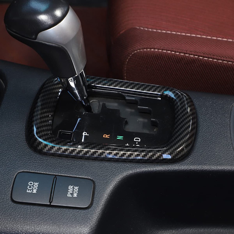Miếng Dán Bảo Vệ Bảng Điều Khiển Cần Gạt Số Bằng ABS Họa Tiết Sợi Carbon Cho Toyota Hilux 2015 2016 2017 2018 2019 2020 2021
