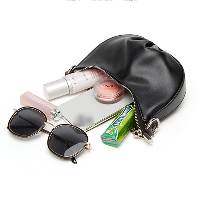 Ielgy Túi Xách Đeo Vai Phối Dây Xích Dày Gấp Gọn Đơn Giản Cao Cấp Dễ Phối Đồ Cho Nữ