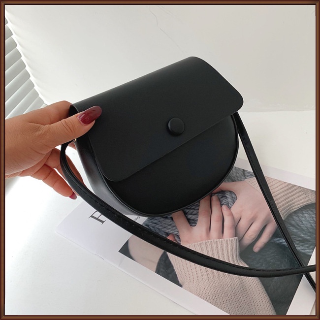 Túi Đeo Chéo Bằng Da Pu Màu Trơn Đơn Giản Thời Trang Cho Nữ