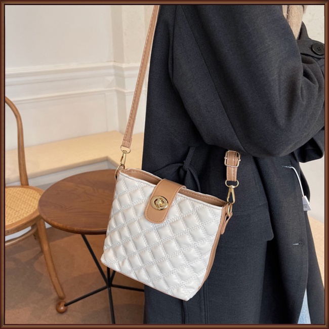 Túi Da Pu Đeo Chéo Mini Họa Tiết Kim Cương Đơn Giản Thời Trang Cho Nữ