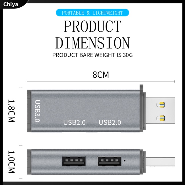 Bộ Chia Cổng Usb 3.0 3 Trong 1 Chuyên Dụng Cho Máy Tính Notebook