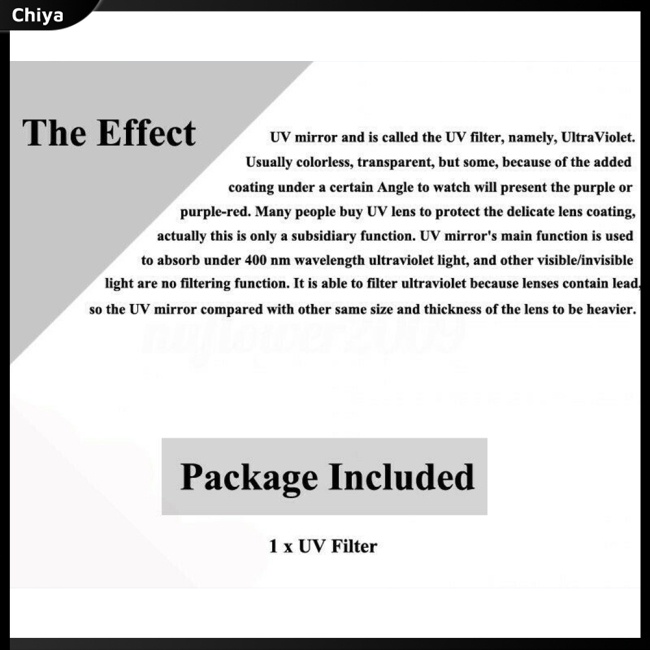 Kính Lọc Uv Kỹ Thuật Số Bảo Vệ Ống Kính Máy Ảnh 55mm / 58mm / 62mm / 67mm / 72mm / 77mm