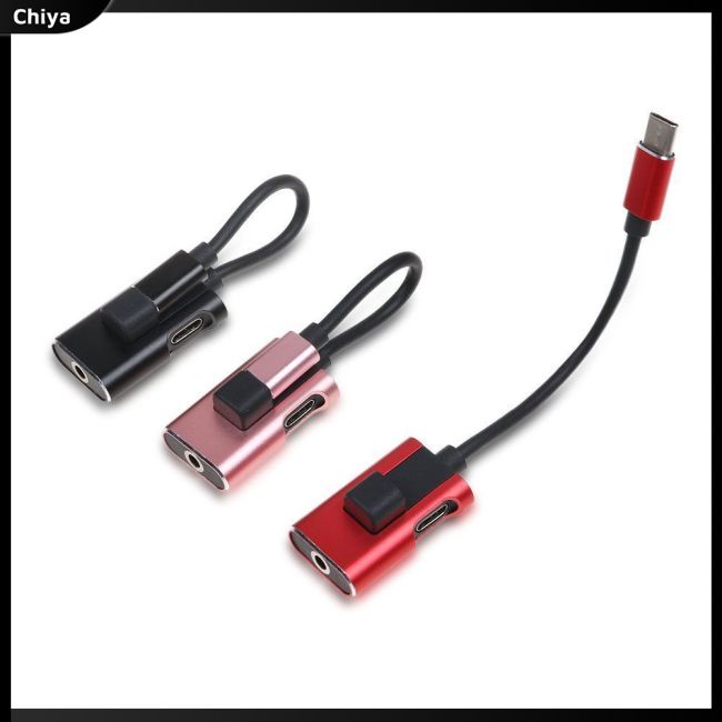 Giắc Chuyển Đổi 2 Trong 1 Usb Type C Sang Cổng Âm Thanh Aux 3.5mm Di Động Tiện Dụng