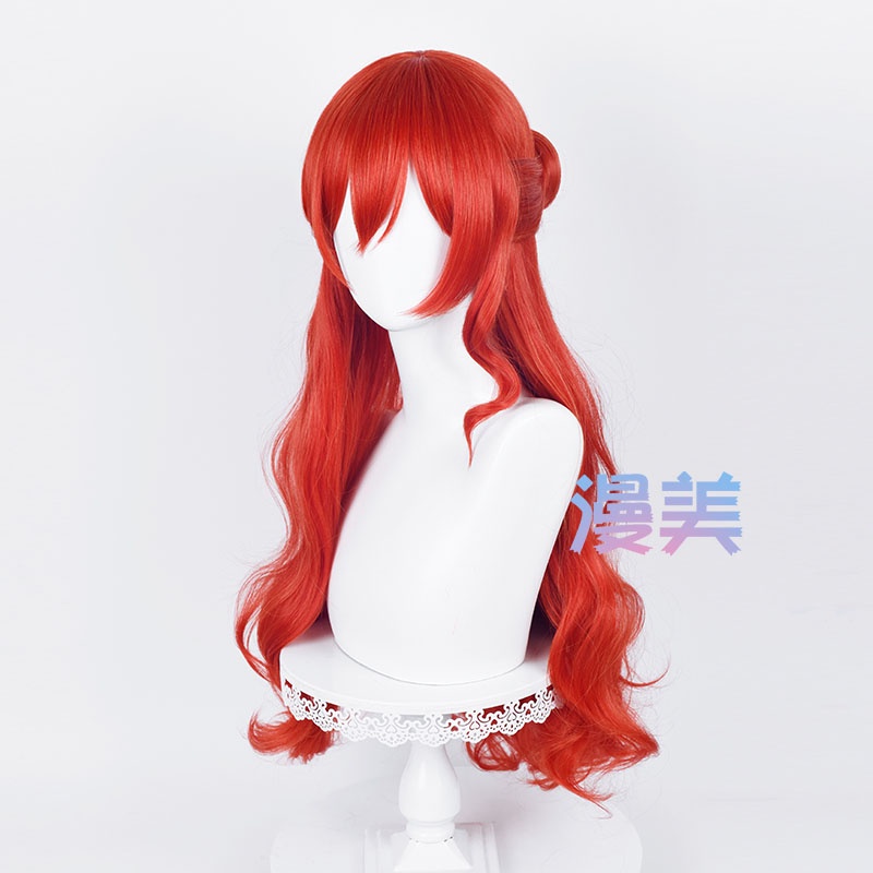 Manmei Honkai Star Rail Himeko Cosplay Wig 66cm Long Curly Wig Red Wig Cosplay Anime Cosplay Wigs Heat Resistant Synthetic Wigs