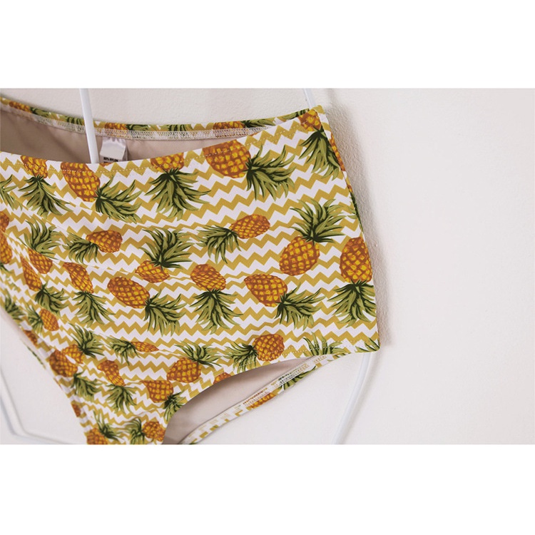 Bộ Bikini 2 Mảnh Bằng Gỗ Họa Tiết Quả Dứa Màu Xanh Bơ Tươi Mới Phong Cách Hàn Quốc 2023 Cho Nữ