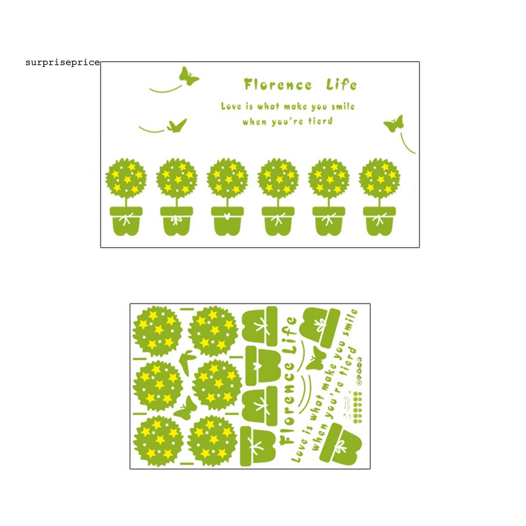 Sticker PVC Dán Tường Chống Thấm Nước Họa Tiết Cây Cối Trang Trí Phòng Khách