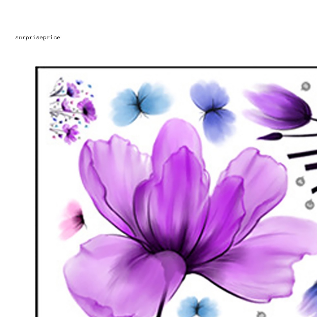 1 Bộ Sticker Dán Tường Họa Tiết Hoa Tulip Và Bươm Bướm Nghệ Thuật Sáng Tạo Dành Cho Phòng Ngủ / Cửa Sổ