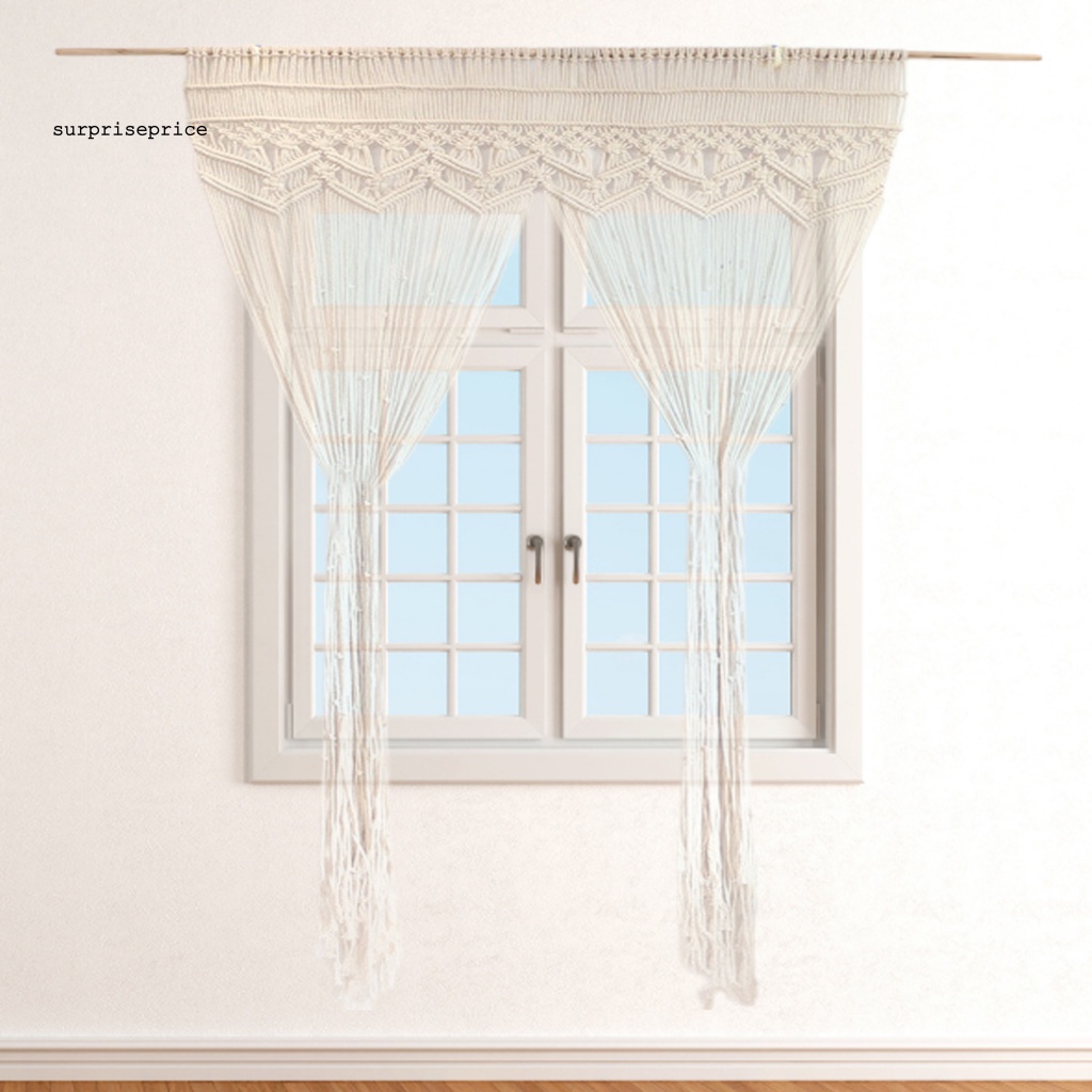 Thảm Macrame Treo Tường Chất Liệu Cotton Dệt Màu Be Phong Cách Boho Tinh Tế Trang Trí Nhà Cửa
