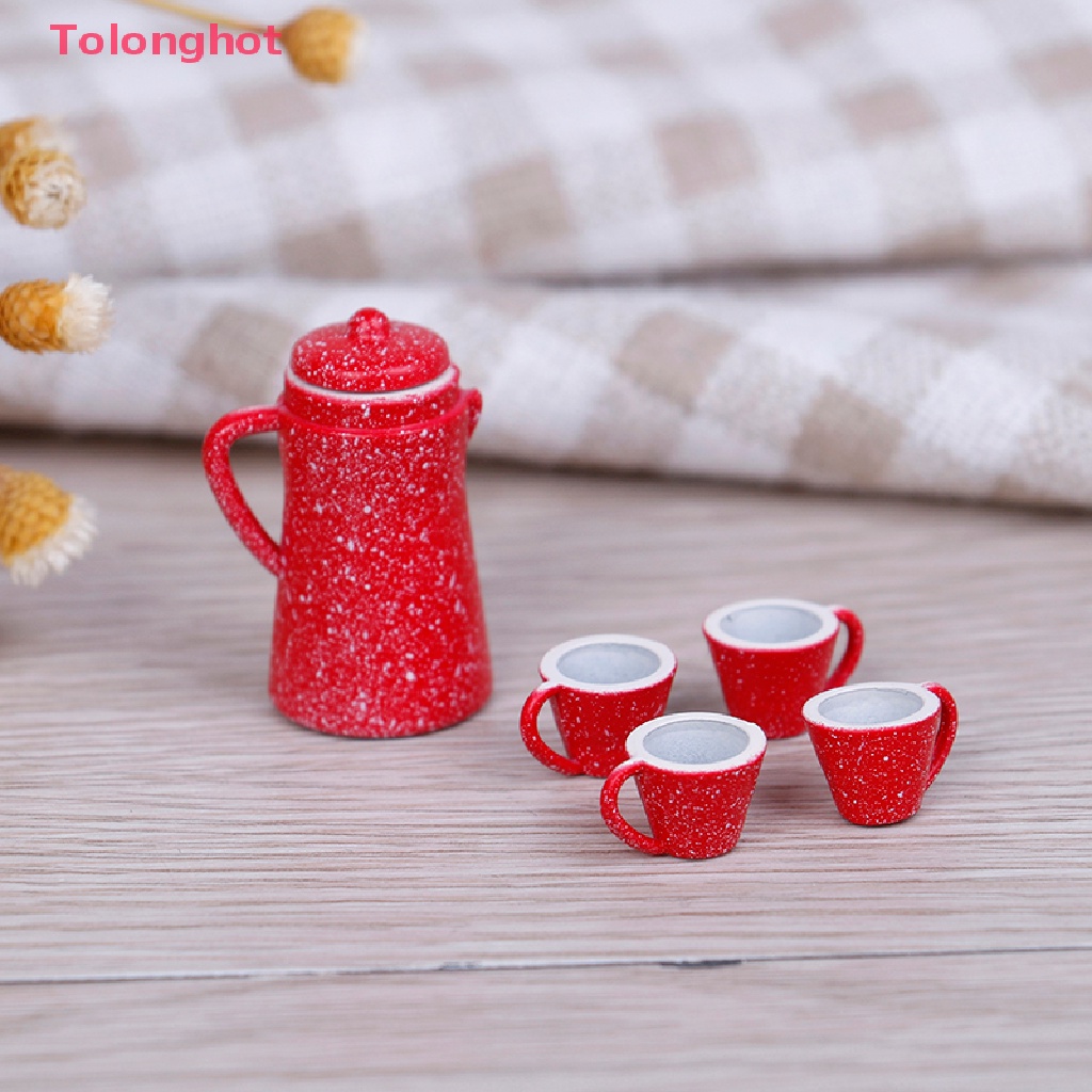 Set 5 Ấm Trà Mini Tỉ Lệ 1: 12 Dùng Trang Trí Nhà Búp Bê