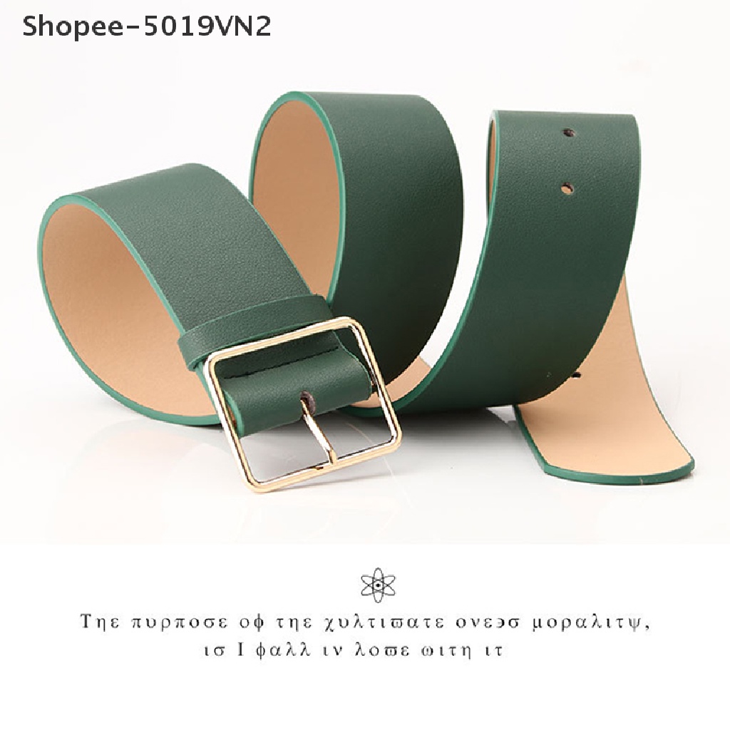 Thắt Lưng Da Bản Rộng 5cm Màu Đỏ Đen Thời Trang Cho Nữ