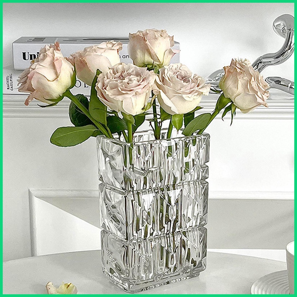 Kính Bình Hoa Thủy Tinh Trong Suốt 7.87 Inch Dùng Trang Trí Xinh Xắn