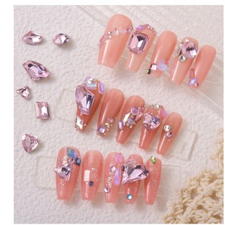 Set 10 Hạt Đá 3D Màu Tím Đính Móng Nghệ Thuật