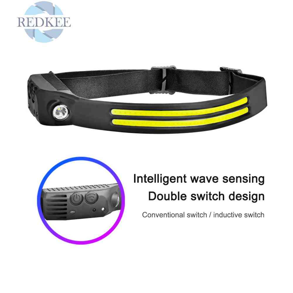 Đèn LED COB Đeo Trán Cảm Ứng Mạnh Mẽ Cắm Trại Ngoài Trời