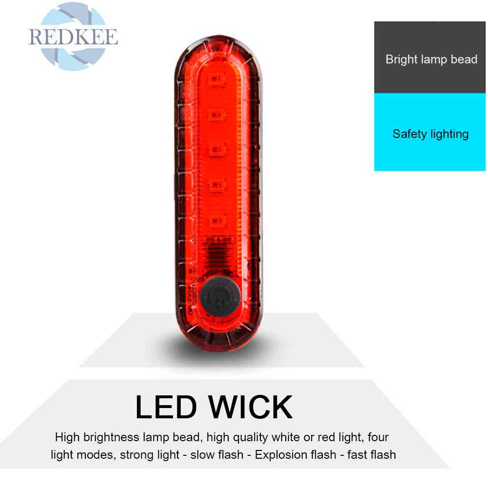 Đèn Chiếu Hậu 4 Chế Độ Chống Nước IPX5 Cho Xe Đạp