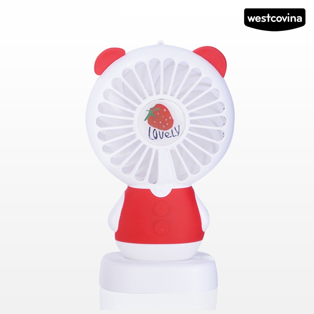 W🅢Quạt Làm Mát Mini Sạc Cổng USB 3 Tốc Độ Có Đèn LED Hình Gấu Dễ Thương