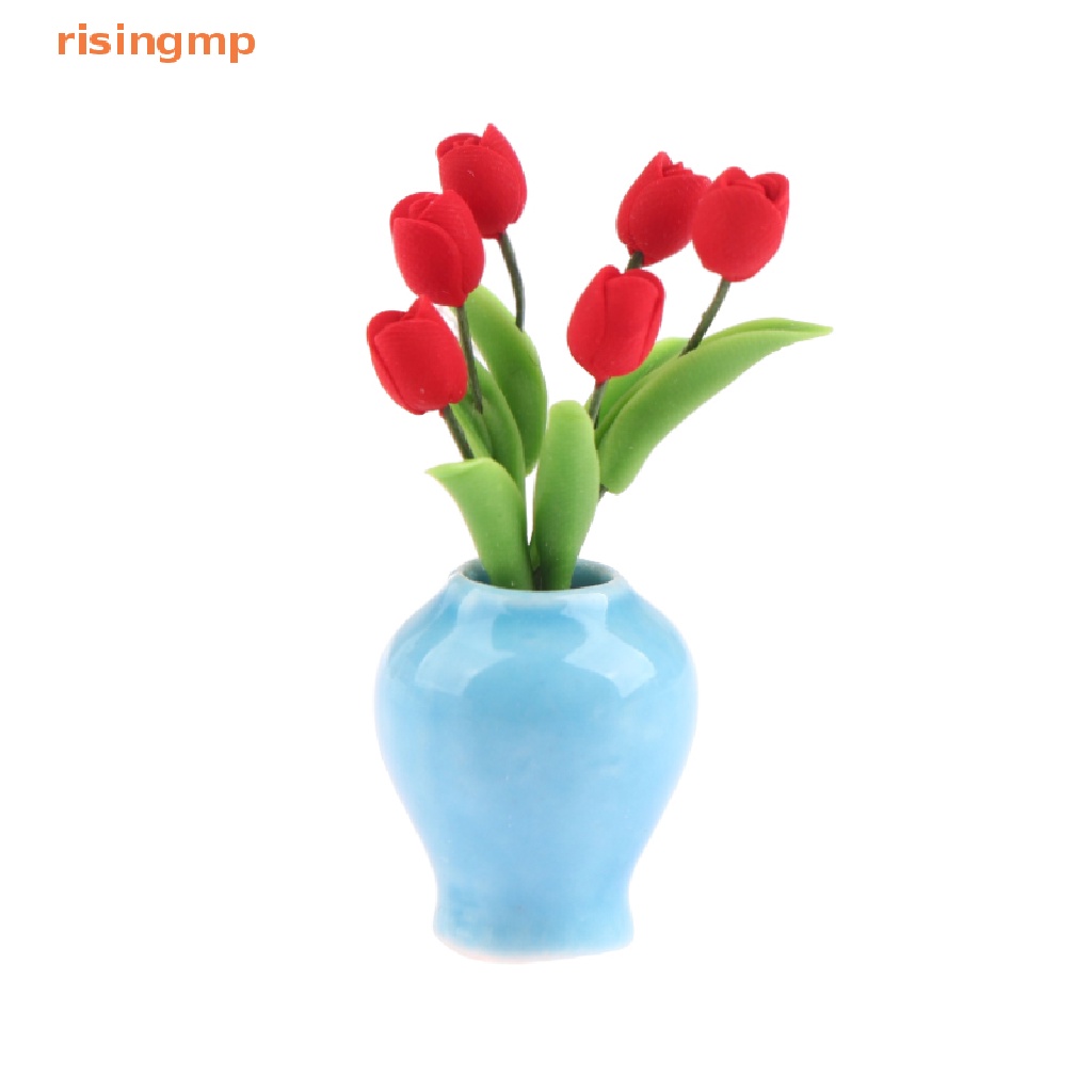 Chậu Hoa Tulip Trang Trí Nhà Búp Bê 1: 12