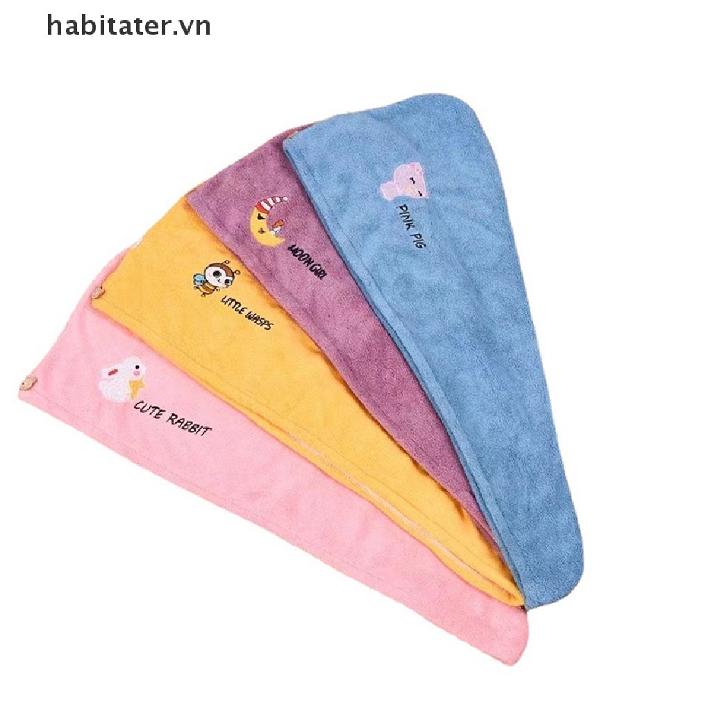 Khăn Tắm Trùm Đầu Bằng Sợi Microfiber Mềm Mại Khô Nhanh Cho Nữ