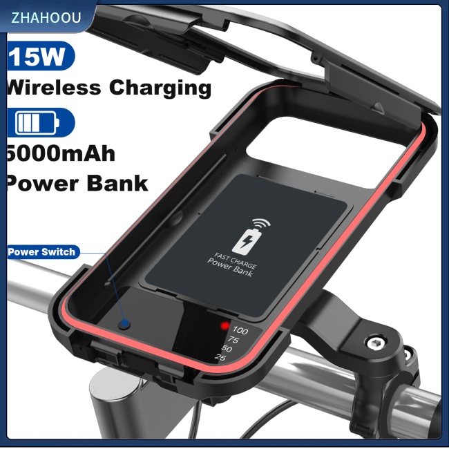 ☃Nhà Cửa☃ Giá Đỡ Điện Thoại Kiêm Sạc Không Dây Màn Hình Cảm Ứng Chống Thấm Nước Ipx6 Gắn Tay Lá