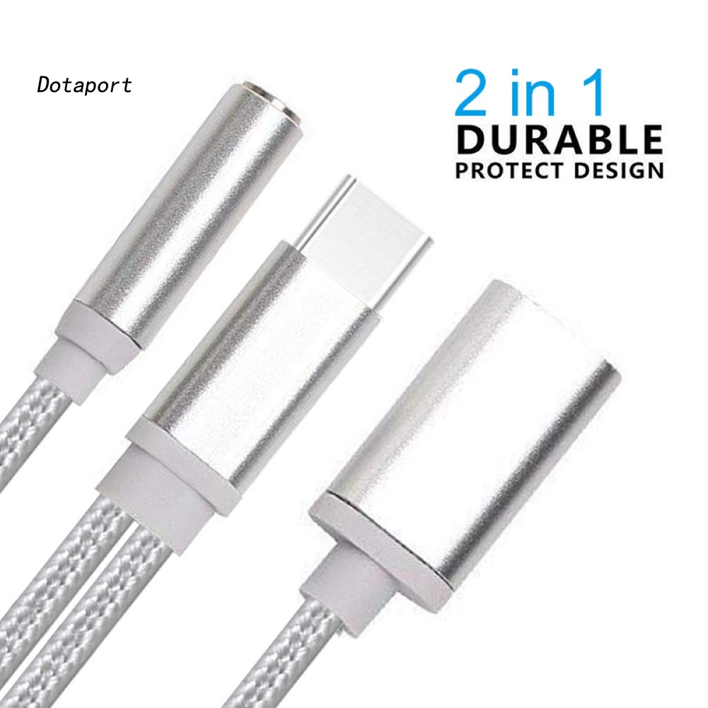 Cáp Chuyển Đổi KDDT-2 Trong 1 Type c Sang Jack Tai Nghe 3.5mm