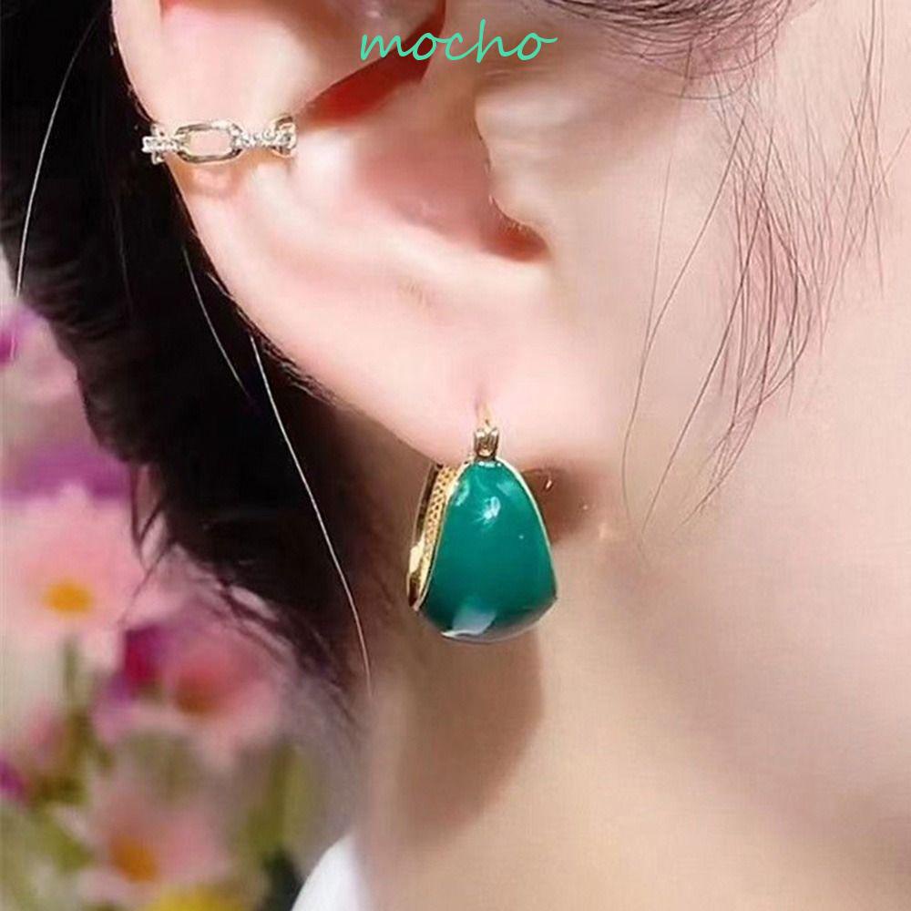 Bông Tai Hình Giọt Nước Tráng Men Độc Đáo Phong Cách Hàn Quốc Thời Trang Cho Nữ