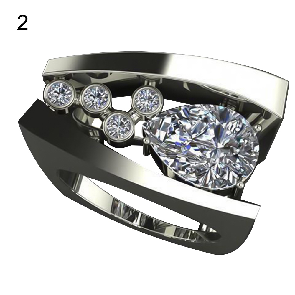 Nhẫn Hợp Kim Đính Đá Kiểu Dáng Hình Học Độc Đáo Cho Nữ